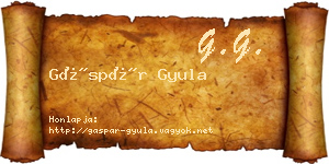 Gáspár Gyula névjegykártya