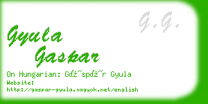 gyula gaspar business card